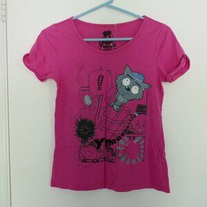 pink Meters/bonwe Pleasant Goat and Big Big Wolf graphic tee size S/M